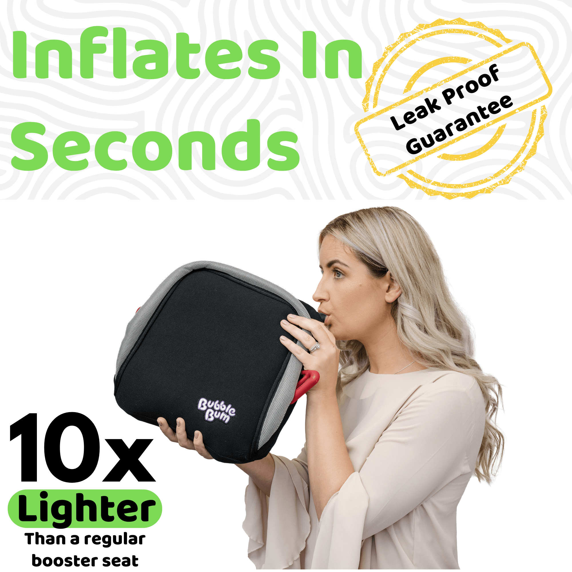 BubbleBum Inflatable Travel Booster Seat for Kids (Ages 4–11) Portable Car Booster for Taxis, Rental Cars & Travel ✔️