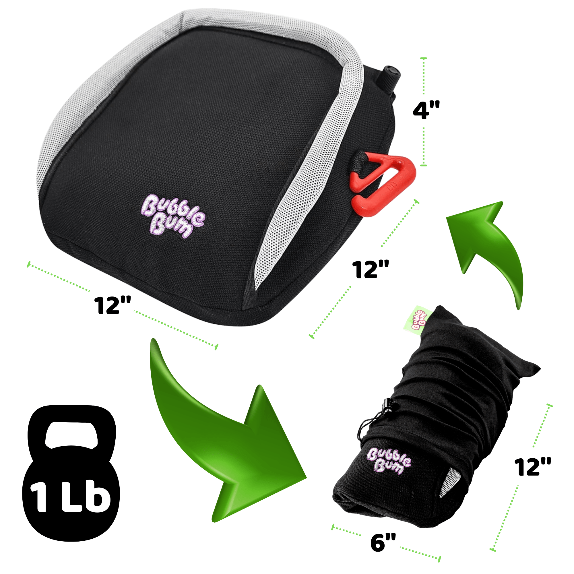 BubbleBum Inflatable Travel Booster Seat for Kids (Ages 4–11) Portable Car Booster for Taxis, Rental Cars & Travel ✔️